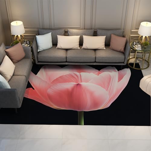 Via Vela Ästhetisches Design Blumen Bereich Teppiche 80x150cm - Leuchtend rosa Tulpen im Blütenmuster Rutschfester flachfloriger dünner Faltbarer Teppich für den Innen- und Außenbereich Via Vela Ästhetisches Design Blumen Bereich Teppiche 80x150cm - Leuchtend rosa Tulpen im Blütenmuster Rutschfester flachfloriger dünner Faltbarer Teppich für den Innen- und Außenbereich von Via Vela