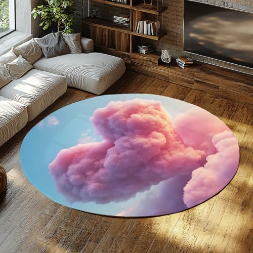 Via Vela Ästhetisches Design Große Runde Teppiche 160cm Rosa Abstrakte Liebe Wolke Muster Rutschfester Dünner Teppich für Klassenzimmer Kleinkind Kinderzimmer Dekor Matten Via Vela Ästhetisches Design Große Runde Teppiche 160cm Rosa Abstrakte Liebe Wolke Muster Rutschfester Dünner Teppich für Klassenzimmer Kleinkind Kinderzimmer Dekor Matten von Via Vela