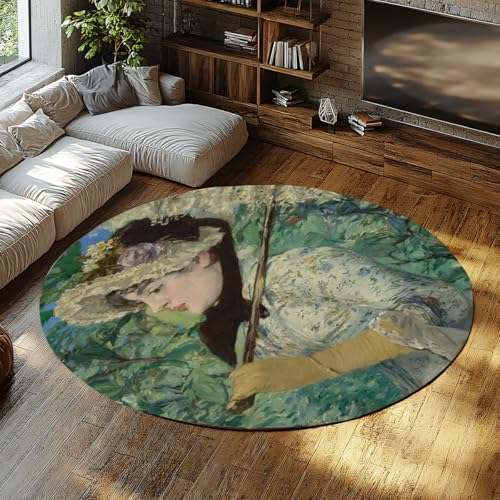 Via Vela Ästhetisches Design Runde Teppiche 180cm Frau die einen Sonnenschirm im Frühling hält Waschbarer Rutschfester flachfloriger Faltbarer dünner Kreisteppich für das Schlafzimmer zu Hause Via Vela Ästhetisches Design Runde Teppiche 180cm Frau die einen Sonnenschirm im Frühling hält Waschbarer Rutschfester flachfloriger Faltbarer dünner Kreisteppich für das Schlafzimmer zu Hause von Via Vela