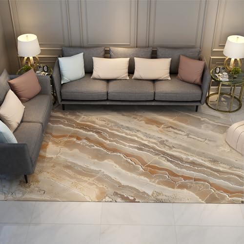 Via Vela Ästhetisches Design rutschfeste Teppiche 180x300cm - Abstrakter Marmorgradient Texturmuster Waschbarer dünner Teppich mit niedrigem Flor für das Wohnzimmer von Via Vela