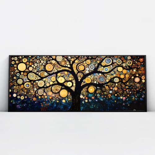 Via Vela Abstrakte Wirbel Baum Leinwand Wandkunst Moderne Wandmalerei Große Natur Poster Malerei Ästhetisches Design für Wohnzimmer Gästezimmer Dekor 60x145cm mit schwarzem Rahmen von Via Vela