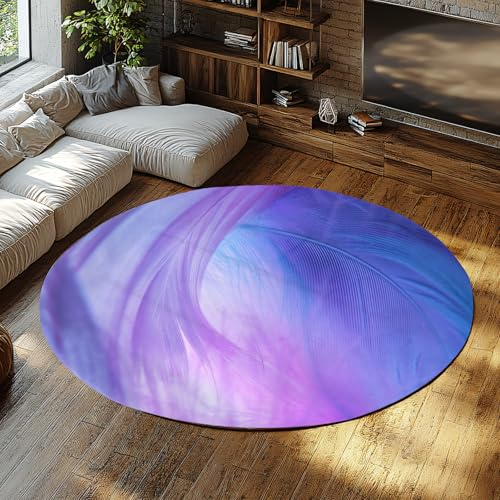 Via Vela Abstrakter Stil Runde Teppiche 160cm Traumhafter lila Farbverlauf Feder Textur Waschbarer Kreis Teppichboden rutschfest für Esszimmer Wohnzimmer Via Vela Abstrakter Stil Runde Teppiche 160cm Traumhafter lila Farbverlauf Feder Textur Waschbarer Kreis Teppichboden rutschfest für Esszimmer Wohnzimmer von Via Vela