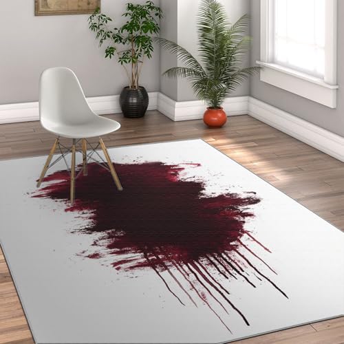 Via Vela Abwaschbare Teppiche im neutralen Stil 180x270cm - abstrakte rote Pinselstriche Graffiti-Muster Rutschfester Flauschiger dünner Teppich mit niedrigem Flor für das Spielzimmer Via Vela Abwaschbare Teppiche im neutralen Stil 180x270cm - abstrakte rote Pinselstriche Graffiti-Muster Rutschfester Flauschiger dünner Teppich mit niedrigem Flor für das Spielzimmer von Via Vela