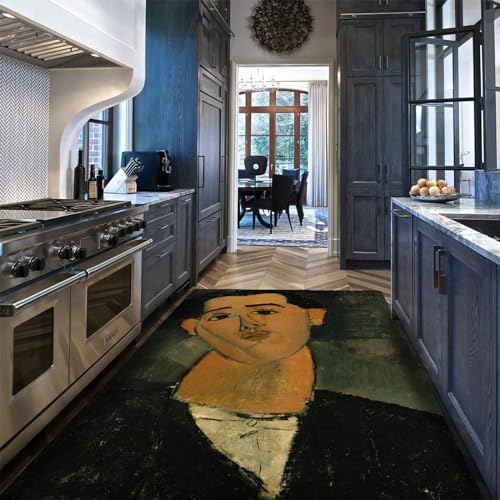 Via Vela Amedeo Modigliani Großer Teppich für Schlafzimmer Wohnzimmer Küche, Juan Gris (1915) Rutschfester niedriger Flor Großer Nachttischteppich Ultradünner Teppich 60x90cm von Via Vela