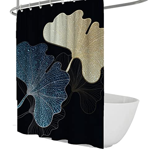 Via Vela Blätter Duschvorhänge Ginkgo Biloba Blatt Moderne Duschvorhänge für Badzubehör Wasserdichtes Duschvorhang-Set mit Haken 120x200 cm von Via Vela