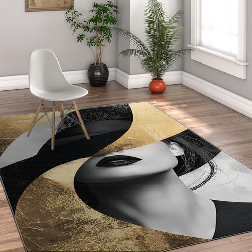Via Vela Einzigartige Kunstbereich Teppiche abstrakte Kurve geometrisch Elegante Frau Porträt Rutschfester niedriger Flor dünner Faltbarer Teppich für Wohnung 80x150cm Via Vela Einzigartige Kunstbereich Teppiche abstrakte Kurve geometrisch Elegante Frau Porträt Rutschfester niedriger Flor dünner Faltbarer Teppich für Wohnung 80x150cm von Via Vela