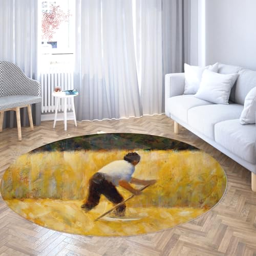 Via Vela Herbst Landschaft Maschinenwaschbarer runder Teppich 80cm Bäuerin Ernte Rutschfester niedrigfloriger Boden Kreis Teppich für Schlafzimmer Konferenzraum Via Vela Herbst Landschaft Maschinenwaschbarer runder Teppich 80cm Bäuerin Ernte Rutschfester niedrigfloriger Boden Kreis Teppich für Schlafzimmer Konferenzraum von Via Vela