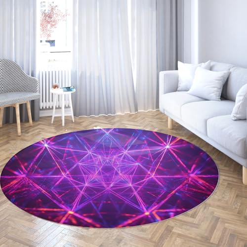 Via Vela Kreatives Design Runde Teppiche 160cm Fantasie Geometrisches Linienmuster rutschfeste waschbare niedrigflorige kreisförmige Teppich-Eingangsmatte für den Außenbereich im Innenbereich Via Vela Kreatives Design Runde Teppiche 160cm Fantasie Geometrisches Linienmuster rutschfeste waschbare niedrigflorige kreisförmige Teppich-Eingangsmatte für den Außenbereich im Innenbereich von Via Vela