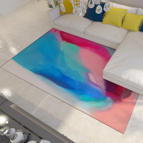 Via Vela Moderner Teppich mit abstraktem Aquarell-Läufer Teppiche mit kreativem Muster für Küche Schlafzimmer Wohnzimmer rutschfest 80x150 cm von Via Vela