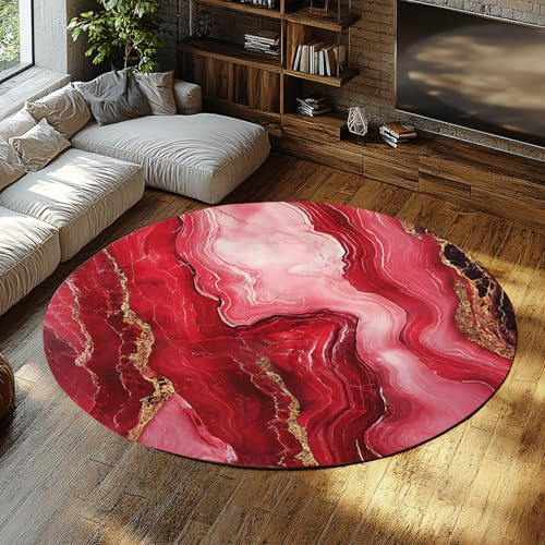 Via Vela Neutraler waschbarer runder Teppich moderner Abstrakter roter Roségold-Marmor-Textur-Rutschfester dünner Teppich für Indoor-Kinderzimmer Zuhause Bodendekoration 80cm Via Vela Neutraler waschbarer runder Teppich moderner Abstrakter roter Roségold-Marmor-Textur-Rutschfester dünner Teppich für Indoor-Kinderzimmer Zuhause Bodendekoration 80cm von Via Vela