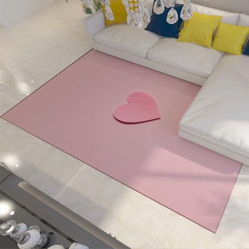 Via Vela Rosa Teppiche für das Wohnzimmer Valentinstag-Herz Flauschige Teppiche weicher Nachttischteppich für Mädchen Schlafzimmer Eingangsbereich Badezimmer 40x60 cm von Via Vela