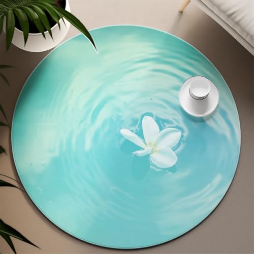 Via Vela Runde Teppiche 150cm Elegante weiße Orchidee in Wasser waschbar Rutschfester niedrigfloriger Faltbarer dünner Kreisteppich für Zuhause Schlafzimmer Sofa Esszimmer Via Vela Runde Teppiche 150cm Elegante weiße Orchidee in Wasser waschbar Rutschfester niedrigfloriger Faltbarer dünner Kreisteppich für Zuhause Schlafzimmer Sofa Esszimmer von Via Vela