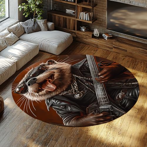 Via Vela Runde Teppiche im Hippie-Stil 200cm Musical Mouse Print Maschinenwaschbarer Kreis Teppichboden rutschfest für Waschküche Esszimmer Kinderzimmer Via Vela Runde Teppiche im Hippie-Stil 200cm Musical Mouse Print Maschinenwaschbarer Kreis Teppichboden rutschfest für Waschküche Esszimmer Kinderzimmer von Via Vela