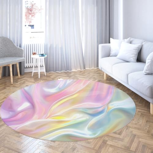 Via Vela Runder Teppich im Boho-Stil 150cm Farbverlauf Abstrakte flüssige Textur Niedriger Flor Rutschfester dünner Kreis Matte Teppich für Schrank Zuhause Flur Spielzimmer Via Vela Runder Teppich im Boho-Stil 150cm Farbverlauf Abstrakte flüssige Textur Niedriger Flor Rutschfester dünner Kreis Matte Teppich für Schrank Zuhause Flur Spielzimmer von Via Vela