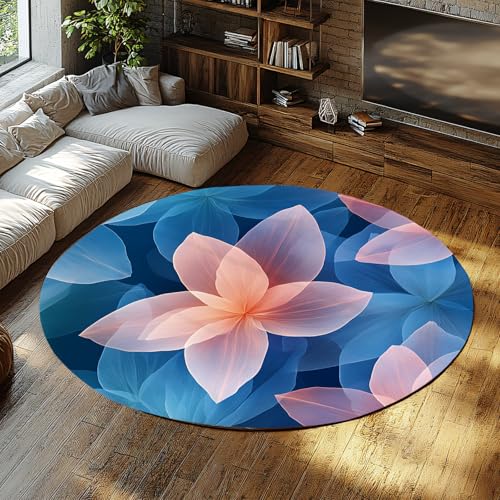 Via Vela Runder Teppich im rustikalen Stil für das Kinderzimmer 180cm Abstrakter durchscheinender Blumendruck Kreis Teppichboden rutschfest für Waschküche Esszimmer Via Vela Runder Teppich im rustikalen Stil für das Kinderzimmer 180cm Abstrakter durchscheinender Blumendruck Kreis Teppichboden rutschfest für Waschküche Esszimmer von Via Vela