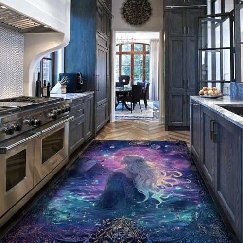 Via Vela Teppiche im klassischen Stil 60x90cm - Wahrsagerei Konstellation Thema Blondes Mädchen und Wolf Muster Rutschfester Flacher dünner Teppich für den Eingangsbereich Via Vela Teppiche im klassischen Stil 60x90cm - Wahrsagerei Konstellation Thema Blondes Mädchen und Wolf Muster Rutschfester Flacher dünner Teppich für den Eingangsbereich von Via Vela