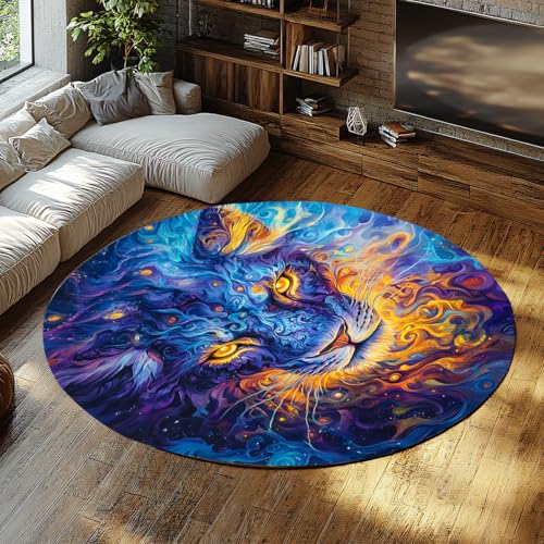 Via Vela Traumhafter Abstrakter runder Teppich 80cm mysteriöser Leopardenmuster waschbarer Rutschfester dünner Kreisteppich mit niedrigem Flor für Schrank Badezimmer Flur Spielzimmer Via Vela Traumhafter Abstrakter runder Teppich 80cm mysteriöser Leopardenmuster waschbarer Rutschfester dünner Kreisteppich mit niedrigem Flor für Schrank Badezimmer Flur Spielzimmer von Via Vela