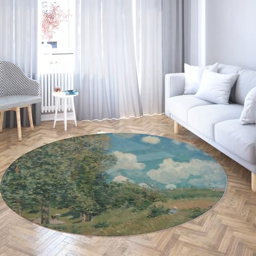 Weltberühmte Malstile Runder Teppich 180cm der Weg von Versailles nach Saint Germain Rutschfester waschbarer Kreisteppich für Mudroom Apartment von Via Vela