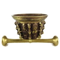 Antiker Bronzemörser Mit Stößel, Apothekermörser Und Stößel von ViaCodice