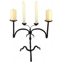Antiker Kerzenhalter Aus Eisen Für 4 Kerzen, Vintage Kerzenständer Schmiedeeisen, Großer Schmiedeeisen von ViaCodice