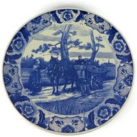 Delfts Chemkefa Wandteller, Delft Keramik Wandbehang Teller, Blauw Wandteller von ViaCodice