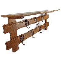 Hölzerne Geschnitzte Garderobe, Hölzerne Große Kleiderbügel Mit Messinghaken von ViaCodice