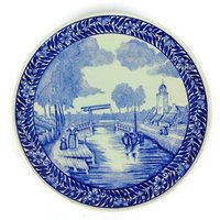Vintage Delft Boch Keramik Wandteller, Handbemalter Wandteller von ViaCodice