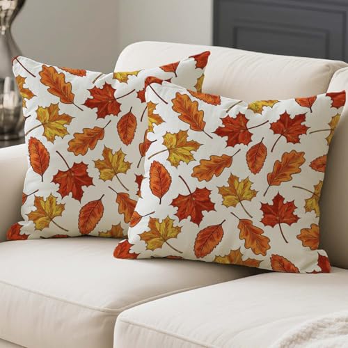ViaElayu Kissenbezug Herbst Kissen 45x45 Herbstkissen Fall Orange Rot Gelb Ahornblatt Sofakissen Herbstdeko Kissenhülle Dekokissen Aesthetic Couchkissen Bezug für Wohnzimmer Schlafzimmer 2er Set ViaElayu Kissenbezug Herbst Kissen 45x45 Herbstkissen Fall Orange Rot Gelb Ahornblatt Sofakissen Herbstdeko Kissenhülle Dekokissen Aesthetic Couchkissen Bezug für Wohnzimmer Schlafzimmer 2er Set von ViaElayu