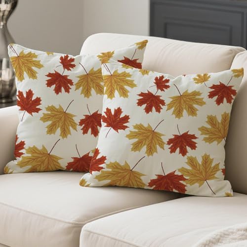 ViaElayu Kissenbezug Herbst Kissen 50x50 Herbstkissen Fall Orange Rot Gelb Ahornblatt Sofakissen Herbstdeko Kissenhülle Dekokissen Aesthetic Couchkissen Bezug für Wohnzimmer Schlafzimmer 2er Set ViaElayu Kissenbezug Herbst Kissen 50x50 Herbstkissen Fall Orange Rot Gelb Ahornblatt Sofakissen Herbstdeko Kissenhülle Dekokissen Aesthetic Couchkissen Bezug für Wohnzimmer Schlafzimmer 2er Set von ViaElayu