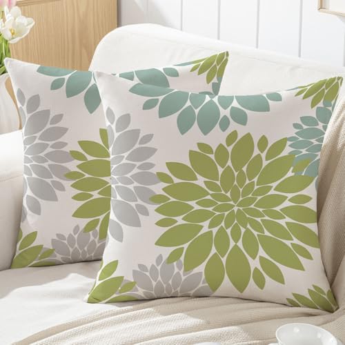 ViaElayu Outdoor Kissenbezug 40x40 Frühling Grün Blumen Kissenhüllen Zierkissenbezug Dahlien Wetterfest Dekokissen Kissen Couchkissen Sommer Kissenbezüge Wohnzimmer Garten Sofa Deko 2er Set ViaElayu Outdoor Kissenbezug 40x40 Frühling Grün Blumen Kissenhüllen Zierkissenbezug Dahlien Wetterfest Dekokissen Kissen Couchkissen Sommer Kissenbezüge Wohnzimmer Garten Sofa Deko 2er Set von ViaElayu