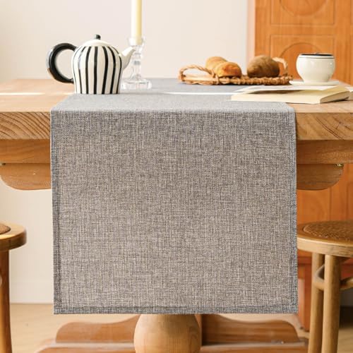 ViaElayu Tischläufer Grau Frühling Modern Tisch läufer Abwaschbar Tischdeko Landhausstil Table Runner Küche Tisch Dekoration Party Geburtstag Hochzeit Dekor 40x180 cm von ViaElayu