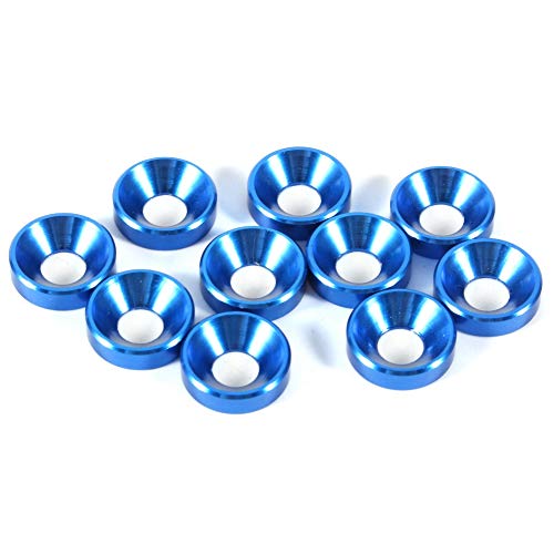 10 Stück Senkkopf-Unterlegscheiben Aluminiumlegierung Eloxieren Flachkopf-Unterlegscheibendichtung M5 (Blau) von ViaGasaFamido