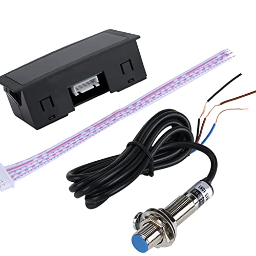 12V 4-Digit Led Display Tachometer Motor Rpm Meter+Hall Switch Sensor Npn,Voltage,Applied To Measure Current,Temperature Pressure Displacement 8 * 4.2 * 2.6Cm,Digitaler Drehzahlmesser von ViaGasaFamido