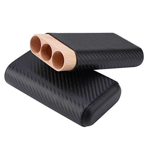 3 Tube Black Cigar Box Zigarren Aufbewahrungsbox Mini Cigar Humidor Kreativer Zigarren Humidor Zedernholz Zigarren Humidor für Zuhause und unterwegs von ViaGasaFamido