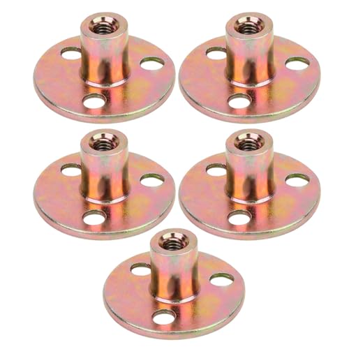 5-teilige Flanschmuttern M6 M8 M10 Verzinktes Eisen Glatte Oberfläche T-Mutter Flansch 3-Loch-T-Stück aus verzinktem Eisen runde Basis für Befestigung von Verbindungsmöbeln von ViaGasaFamido