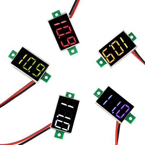5-teiliges Mini-Voltmeter, LED-Digitalröhren-Voltmeter-Voltmeter-Messgerät Tester Zweidraht-Spannungstester DC-Voltmeter DC 2,4 V-30 V 0,36 Zoll von ViaGasaFamido