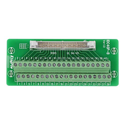 Anschlussblock-Steckverbinder, IDC40P 40-poliger Stiftleisten-Breakout-Board Anschlussblock-Steckverbinder SPS-Schnittstelle mit Halterung für SPS Servo und DIN-Schienenmontage von ViaGasaFamido