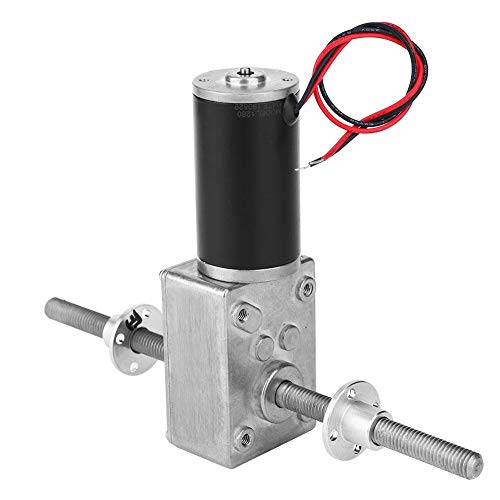 DC 24V Schneckengetriebemotor M8 Doppelwellen Doppel Rechtsgewinde Motor mit hohem Drehmoment und Flansch, Untersetzungsverhältnis 31 von ViaGasaFamido