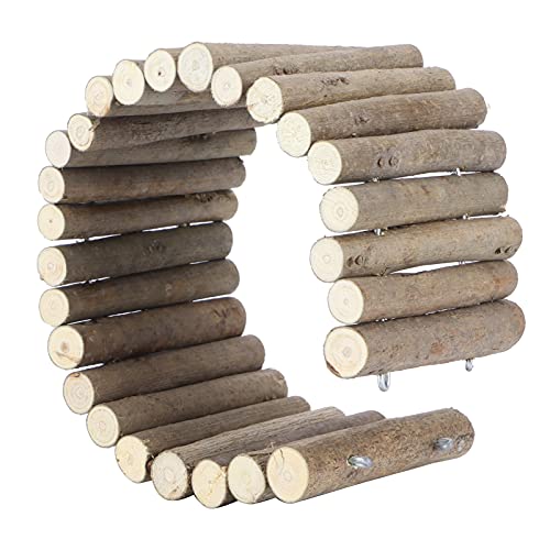 Hamster Holzzaun, Hamster Holz Versteck Kleintiere Applewood Arch Bridge Spielzeug Haustier Käfig Zubehör für Ratten Nagetiere Schildkröte Eichhörnchen Goldener Bär(40CM) von ViaGasaFamido