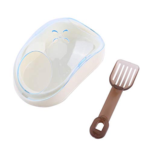 Hamster Sand Badezimmer, Kleintier Kunststoff Hamster Badezimmer Haustier Hamster Badezimmer Wurf Ratte Maus Bad Sand Sauna Toilette Waschraum Box Mit Schaufel für Hamster Meerschweinchen(Blau) von ViaGasaFamido