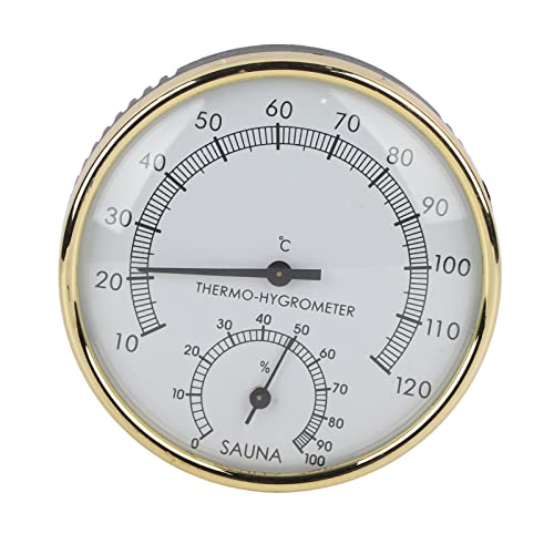 Metallzifferblatt Innenthermometer Hygrometer, Holzschale Hygro-Thermometer für Werkstätten Schulen Märkte Lagerhäuser und Saunaräume von ViaGasaFamido
