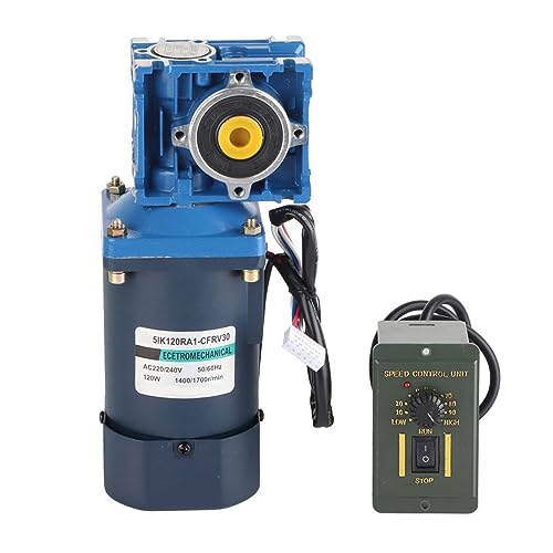Schneckengetriebemotor 120W Ac 220V Schneckenreduzierung Elektromotor Ac-Drehzahlreduzierungsmotor Drehzahlregler Industrielles Elektrisches Zubehör(Untersetzungsverhältnis 60),Getriebemotor von ViaGasaFamido