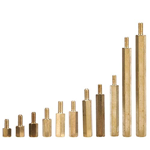 Sechskant-Abstandshalter, Kupfer-Abstandshalter, Messing-Abstandshalter, M3-Einkopf-Sechskantmuttern, Abstandshalter-Abstandshalter-Schraubenmutter-Sortimentskit für Leiterplatten(M3*10) von ViaGasaFamido