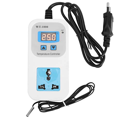 Temperaturregler Steckdose Plug-in Thermostat Humidistat Reptilien-Feuchteregler 10A WT-1000 110‑220V Gewächshausthermostat Elektronischer Temperaturregler Dual Display Elektronische(EU-Stecker) von ViaGasaFamido