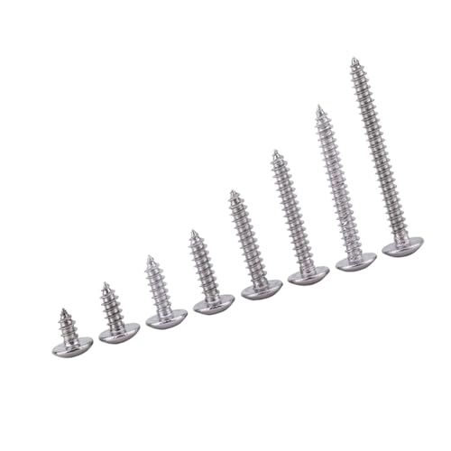 ViaGasaFamido 200pcs Holzschraube M3 Selbstkippschrauben Edelstahl Pfanne Flacher Kopf Holzbearbeitungszubehör für Weiche Metallblech (Facher selbstköpfige Schrauben) von ViaGasaFamido