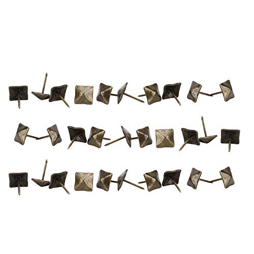 ViaGasaFamido Antike Stifte, 50 Stück quadratischer Kopf Cyan Bronze Eisen Polstertür Nagel Retro dekorative Möbel Tack Stud Hardware Zubehör(14x20mm) von ViaGasaFamido