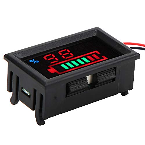 ViaGasaFamido Batteriekapazitätsindikator Genauer Batteriemonitor, Einfach zu Lesen Spannungsmesser mit Alarm, Green Backlight LED -Display für Auto Motorcycles Power Bank (Bleisäure 72V) von ViaGasaFamido