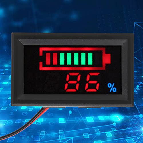 ViaGasaFamido Batteriekapazitätsindikator Genauer Batteriemonitor, Einfach zu Lesen Spannungsmesser mit Alarm, Green Backlight LED -Display für Auto Motorcycles Power Bank (Lithium Batterie 72V) von ViaGasaFamido