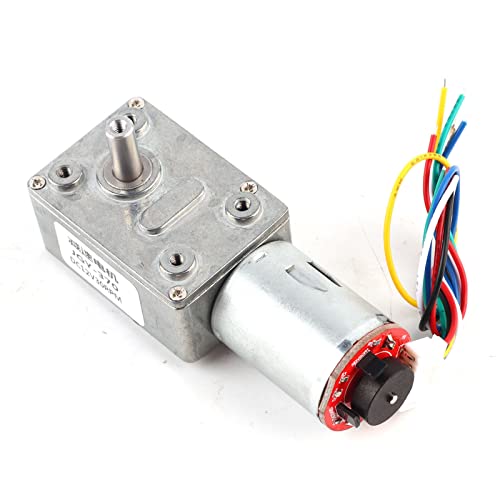 ViaGasaFamido DC 12 V Getriebe Motor Hohe Drehmoment Selbstverriegelung Drehen Umkehrreduzierung Motor Kleiner Elektro Getriebe mit Encoder (30RPM) von ViaGasaFamido
