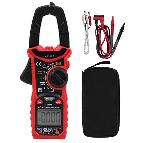 ViaGasaFamido Digitales Klemme Messgerät, AC DC -Spannungsstrom -Tester mit Daten Halten und Hintergrundbeleuchtung, 2 -Linie -LCD -Display für Home Automotive Industrial Electrical (HT206B) von ViaGasaFamido